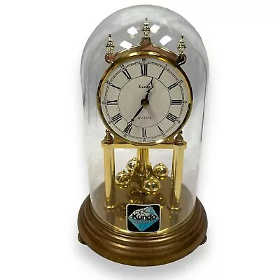 Vintage Kundo Anniversary Clock West Germany Quartz Glass Globe Mantel Desk • $49.99