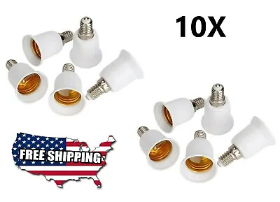 10PCS E14 To E27 Base LED Halogen Light Bulb CONVERT Adaptor Lamp CEILING FAN US • $10.90