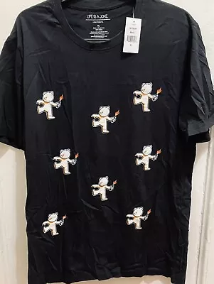 NWT—LIFE IS A JOKE-Black Tee/Molotov Throwing Teddy/by Elevenparis/Men’s XL • $9.99