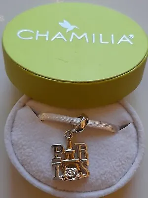 Chamilia Silver 925 Gold Accent Paris Eiffel Tower Bracelet Charm Dangle In Box • £26.99