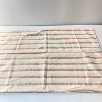 Pillowcase Stripes Pink Cream No Iron Blend Percale Boho Cottage • $2.39