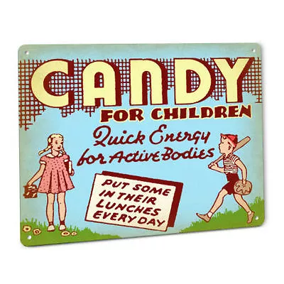 Candy Display SIGN Retro Boy Girl Vintage Advertising Gum Snack Store Stand 39 • $19.50