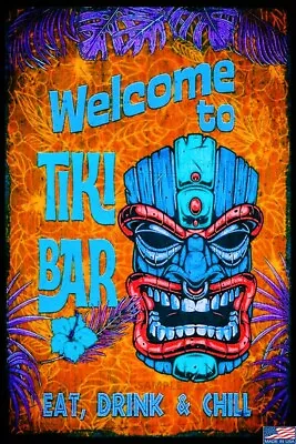 $14.99 • Buy Tiki Bar 8 X12  Metal Sign Pool Hot Tub Beach Porch Patio Luau Tropical Decor