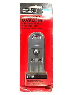 NEW! MASTER MECHANIC RETRACTABLE RAZOR SCRAPER W/ (5) SINGLE EDGE BLADES 215772 • $5.99