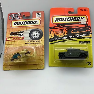 Group Of 2 Matchbox Military Vehicles Hummer Mission Chopper New • $9.87