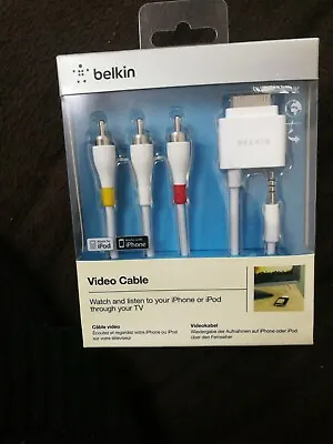 Belkin Video Cable To Watch Your Ipod Or IPhone On Your TV For Some Models Only. • £11.99