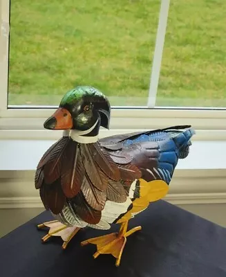  Mallard Metal Duck Art Statue  Yard Patio Kitchen Animal Bird Contry Chick  • $39