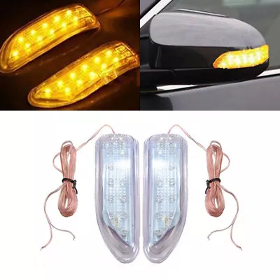 2x Universal Amber LED Car Side Rear View Mirror Turn Signal Indicator Light • $10.99