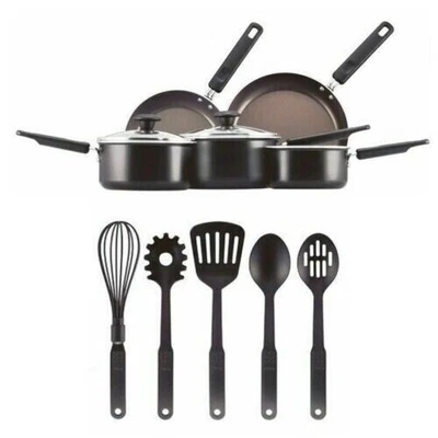 £11.99 • Buy Prestige Pan Set & Utensil 10xpc Cookware Set Aluminium With Spoons Non Stick **