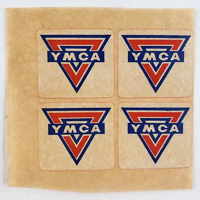 Vintage YMCA Sticker Decals 1960s Upside Down Triangle Sheet Red Blue Art A1203 • $30.88