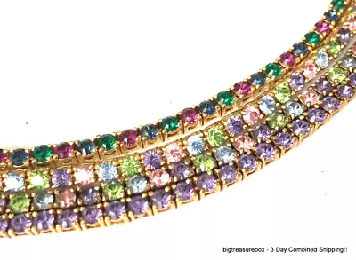 Vintage Bracelet SIGNED JOAN RIVERS Rhinestone Gold Tone Tennis Chain Lot Y • $1.99