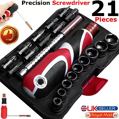 21 Pcs Multi-Functional Screwdriver Set Socket Tool Kit Phillips Metric Hex Sets • £7.99