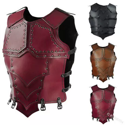 Medieval Viking Warrior PU Leather Chest Armor Costume Armor Cosplay Chest Vest • $42.35