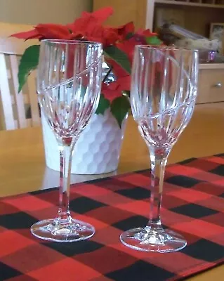 Set Of 2  MIKASA CRYSTAL  UPTOWN  WATER GOBLETS 9 Inches  EXCELLENT • $22.50