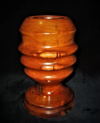 Hawaii VINTAGE HEFTY MILO WOOD CANDLE HOLDER 8 3/4  Tall X 5 1/4  Diameter • $26.99