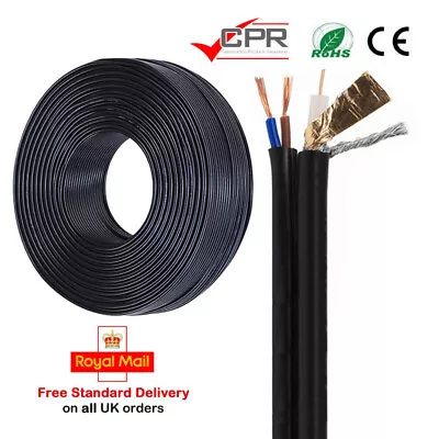 £2.75 • Buy RG59 Cable RG59 Coaxial BNC +2 Shotgun 2 Core CCTV Camera Cable Video & Power