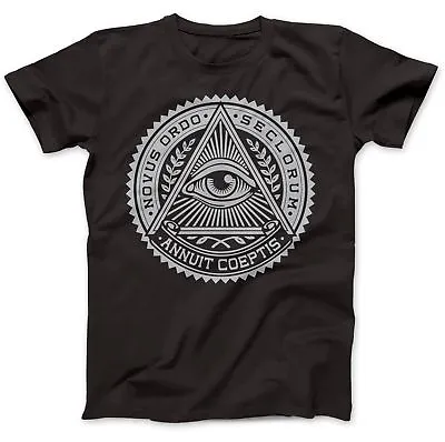 Illuminati Eye Symbol T-Shirt 100% Premium Cotton Annuit Coeptis Catholic • £14.97