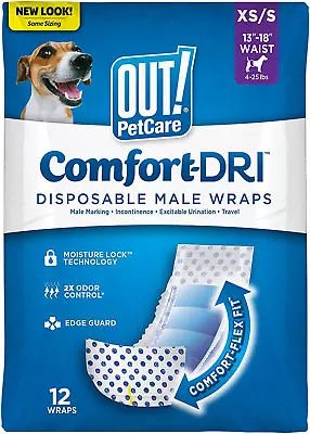 Pet Care Disposable Male Dog Diapers | Absorbent Male Wraps With Leak Proof Fit  • $7.50