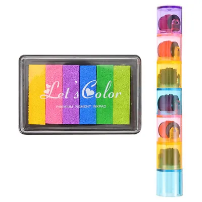 Rainbow Paint Stamp Set For Kids - Washable Ink Pad & Rollers • £5.69