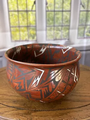 Small Mata Ortiz South Western Pottery Clay Pot Signed Baudel Lopez Corona Bowl • $100