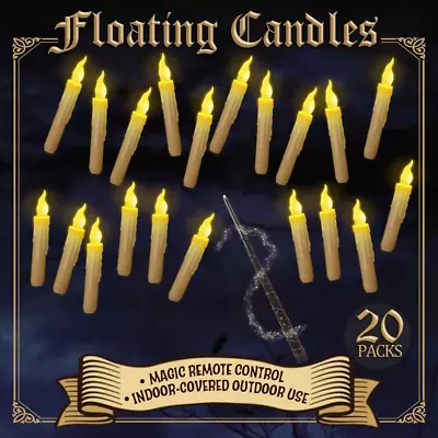 20 Pcs 0.6 D X 0.6 W X 6.7 H B-Floating Candle With Magic Wand Remote-20 Pcs • $66.99