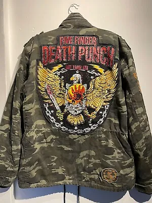 Five Finger Death Punch 5FDP Rare 2017 Merch Jacket Camouflage Sherpa XXL • £120