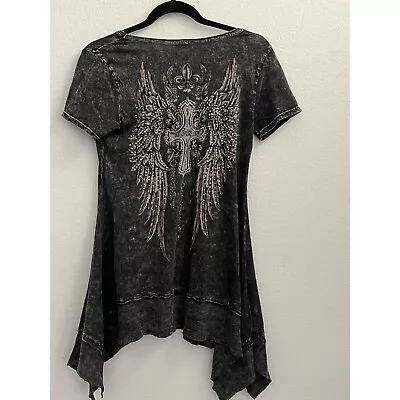 Beautiful Black And Silver Vocal Angel Wing Shirt • $15