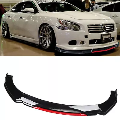 For Nissan Maxima Front Bumper Lip Splitter Spoiler Body Kit Black+Red • $49.99