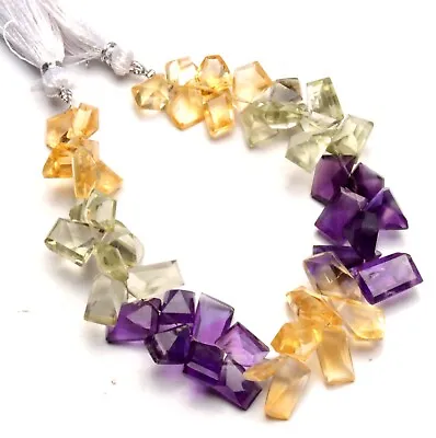 Citrine Amethyst And Prasiolite 9 To 12 Mm Size Jewelry Making Beads 7.5  • $24.80