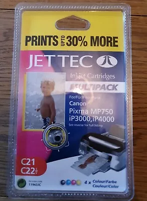 Jettec Ink Multipack C21 C22 - Canon Pixma MP750 MP760 MP780 IP3000 IP4000  • £12