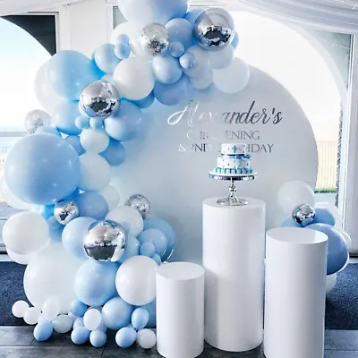 141pcs Blue White Balloon Arch Garland Kit Baby Birthday Party Wedding Decor Set • £7.70