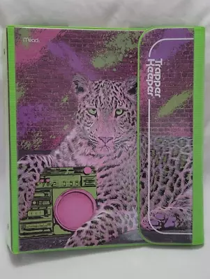 Original Trapper Keeper Binder 1.5  Leopard Cat Pink And Lime Green • $12