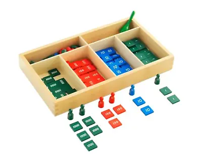 Stamp Game Montessori Golden Bead Wooden • $30