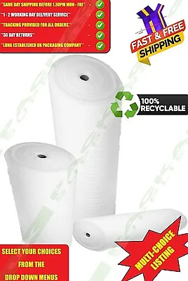 Small & Large Jiffy Soft Foam Wrap Rolls - Packaging Packing Underlay All Sizes • £9.23