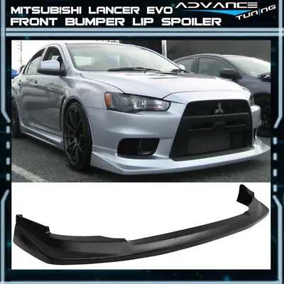 Fits 08-15 Mitsubishi Lancer EVO 10 X Unpainted Front Bumper Lip Spoiler PU • $189.97