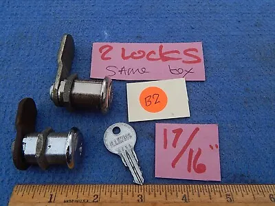 Seeburg Coin Door Lock 17/16 Inch - Two Illinois Locks & One Key G 695 • $40