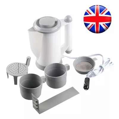 12V In Car Travel Kettle Cigarette Lighter Socket Camping Tea Coffee Fast Boil • £12.99