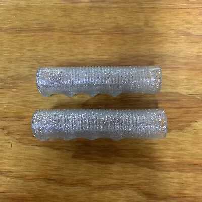Bicyle Grips Clear Silver Glitter Vintage Never Used • $15