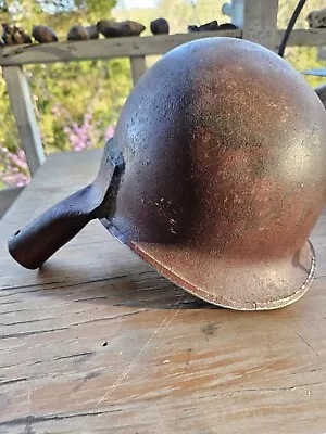 WWII M1 Helmet ? With Welded On Handle Mount For Cooking Or ... ?? World War 2 • $85