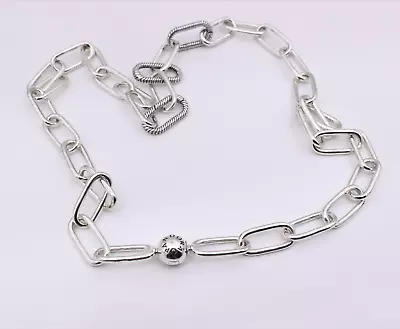 New Authentic PANDORA ME Chain Links Chunky Silver Necklace 17.7  W/ BOX • $98.10