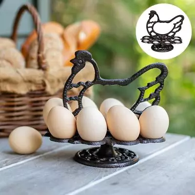 Cast Iron Egg Holder Egg Storage Display Rack Stand Desktop Countertop • £23.29