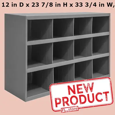 Metal 12 Hole Storage Bolt Bin Cabinet Compartment Nuts Bolts Fasteners Screws • $133.95