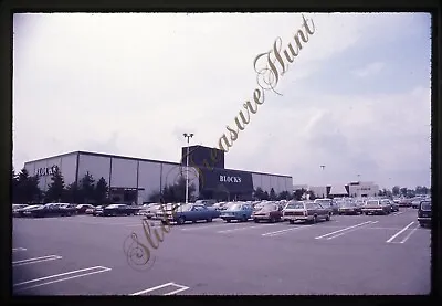 Indianapolis Mall Blocks Store Parking Lot Cars Billboard Sign 1970s 35mm Slide • $14.99