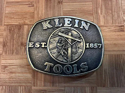 $25 • Buy Vtg First Edition Klein Tools 125th Year Lineman's Belt Buckle Rare USA Electric