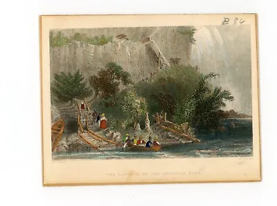 W.H. BARTLETT AMERICAN SCENERY Landing On The American Side Litho Hand Colored • $74.99