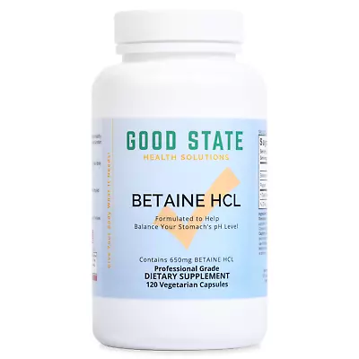 Betaine HCL Mineral Supplement 120 Capsuls By Good State • $10.99