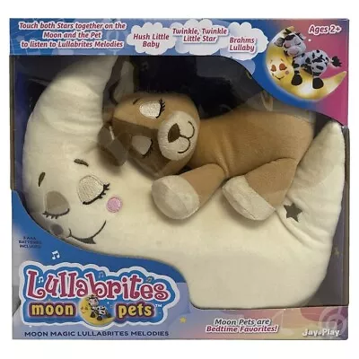 NIB! Lullabrites Moon Pets Puppy Brown Baby Stuffed Animals Lullaby Light • $18.99