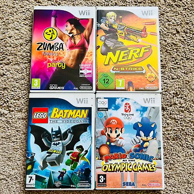 £14.99 • Buy Nintendo Wii Game Bundle (x4) Lego: Batman, Mario & Sonic, Nerf, Zumba USED