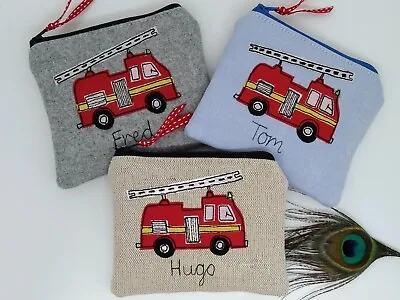 £14.49 • Buy Personalised Fire Engine Purse/Wallet Or Pencil Case Word & Design Choice Gift