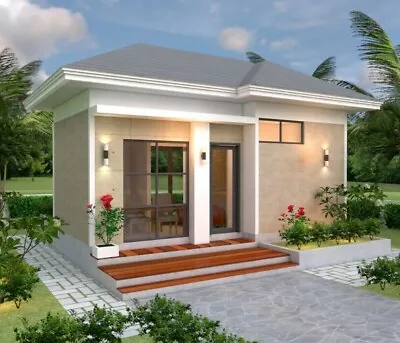 Small Budget House 7x5 Meter 23x16 Feet One Bed 1 Bath Hip Roof (A4 Hard Copy) • $18.85